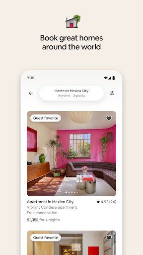 لقطة شاشة من تطبيق Airbnb