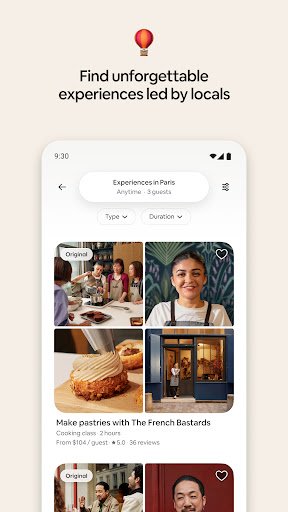 لقطة شاشة من تطبيق Airbnb