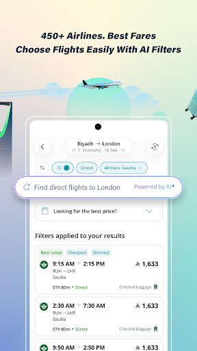 لقطة شاشة من تطبيق Almosafer
