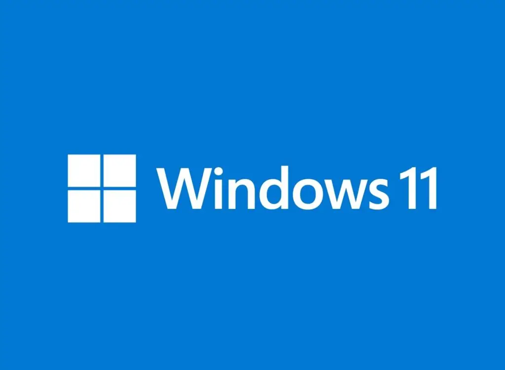 شعار نظام التشغيل Windows 11 الرسمي بخلفية زرقاء