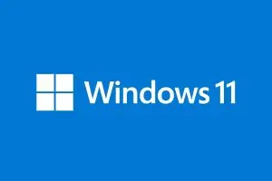 شعار نظام Windows 11 باللونين الأبيض والأزرق