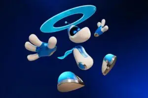 شخصية Rayman ترتدي زي Astro Bot في لعبة Rayman Legends Retold