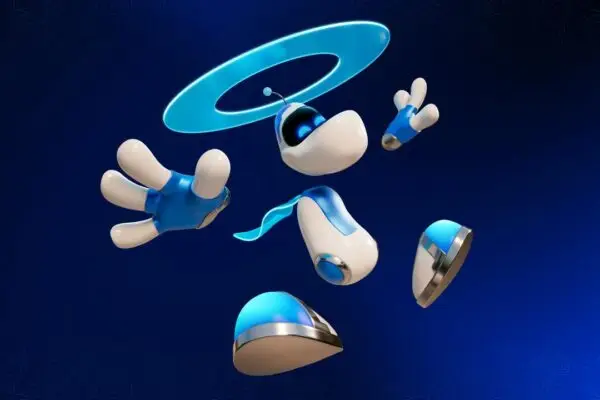 شخصية Rayman ترتدي زي Astro Bot في لعبة Rayman Legends Retold