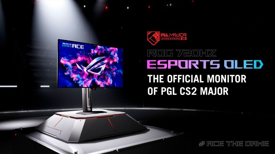 صورة تسويقية لشاشة ROG Swift وStrix OLED Ace الجديدة من إيسوس