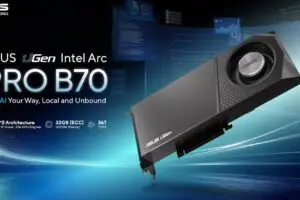 صورة تسويقية لمسرع الذكاء الاصطناعي ASUS UGen Intel Arc Pro B70