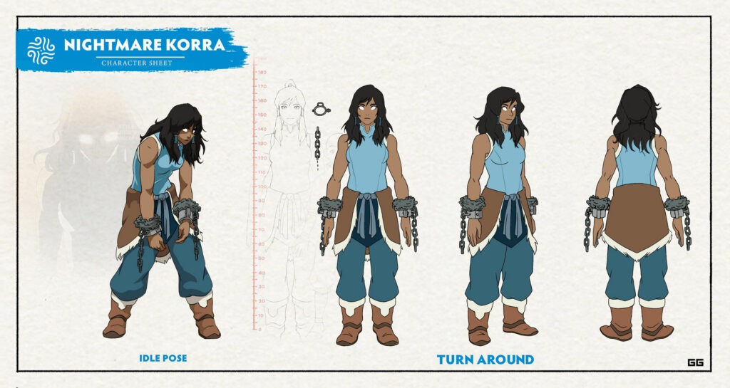 تصميم رسمي لشخصية Nightmare Korra في لعبة Avatar Legends