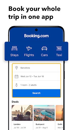 لقطة شاشة من تطبيق Booking.com