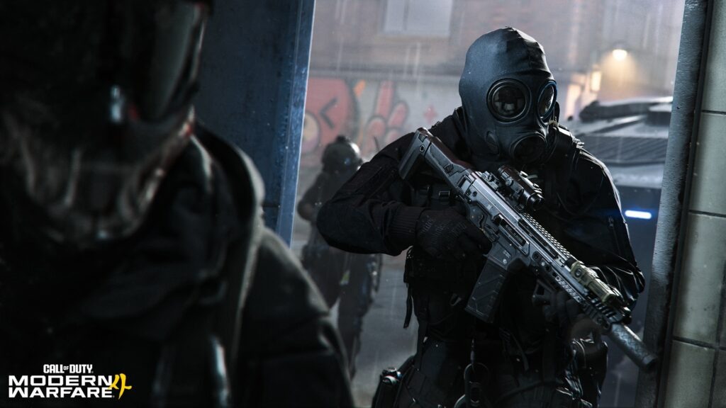 لقطة من لعبة Call of Duty: Modern Warfare تظهر جنوداً مسلحين