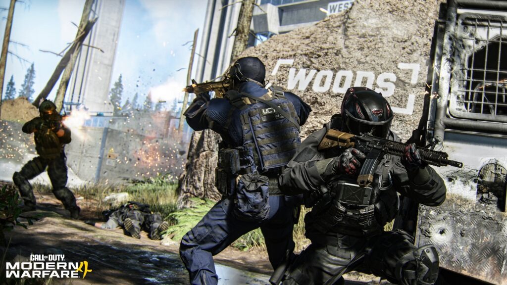 لقطة شاشة من لعبة Call of Duty: Modern Warfare تظهر اشتباكات عسكرية