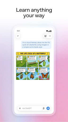 لقطة شاشة من تطبيق ChatGPT