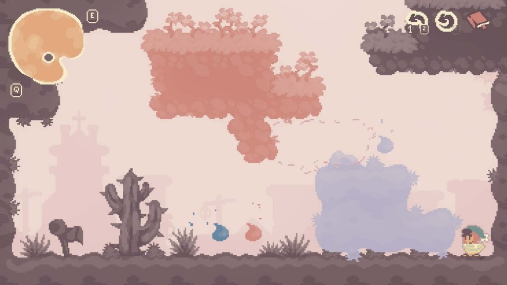لقطة شاشة من لعبة Colorbound توضح الأسلوب البصري.