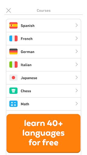 لقطة شاشة من تطبيق Duolingo