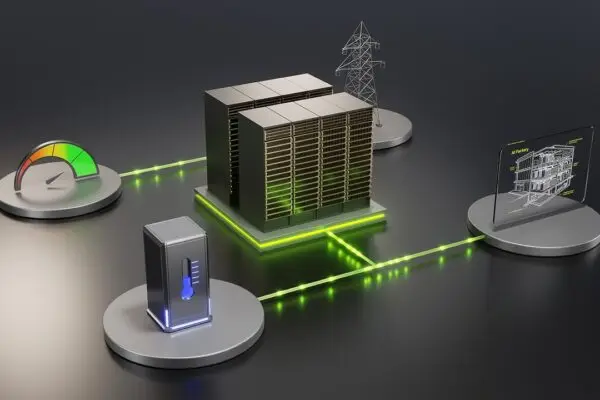 تصميم توضيحي لمصنع ذكاء اصطناعي متطور من NVIDIA DSX