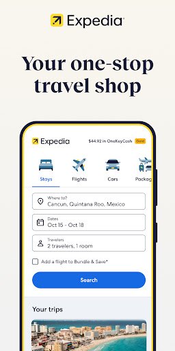 لقطة شاشة من تطبيق Expedia