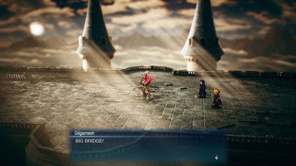 لقطة من لعبة FINAL FANTASY RESONANCE تظهر حوار الشخصيات داخل اللعبة