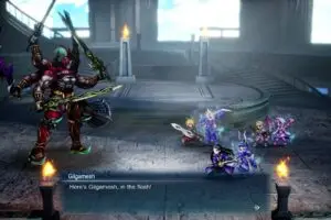 لقطة من داخل لعبة Final Fantasy Resonance تظهر مواجهة قتالية