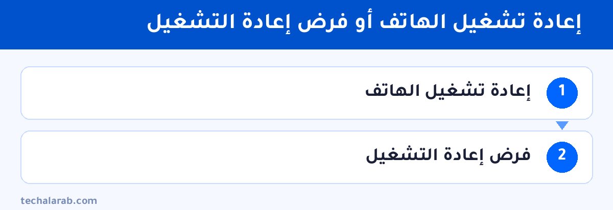 خطوات إعادة تشغيل الهاتف أو فرض إعادة التشغيل