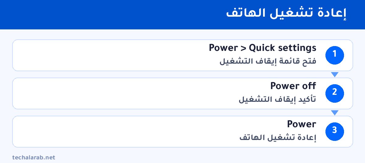 خطوات إعادة تشغيل الهاتف