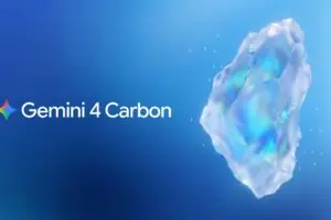شعار نموذج الذكاء الاصطناعي الجديد Gemini 4 Carbon مع تصميم ترويجي