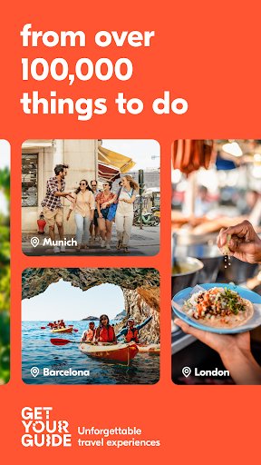 لقطة شاشة من تطبيق GetYourGuide