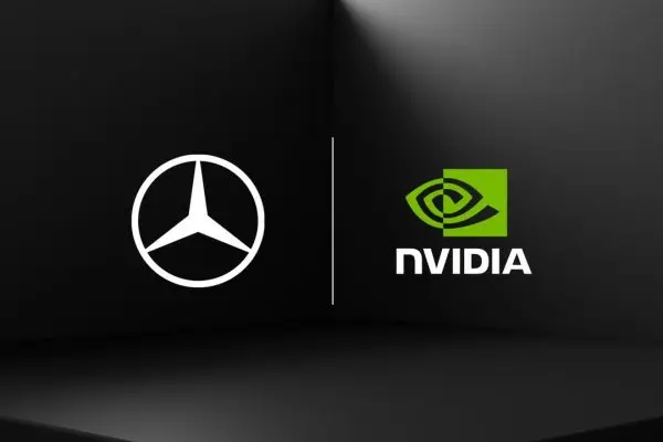 شعارا Mercedes و NVIDIA يعبران عن الشراكة بين الشركتين