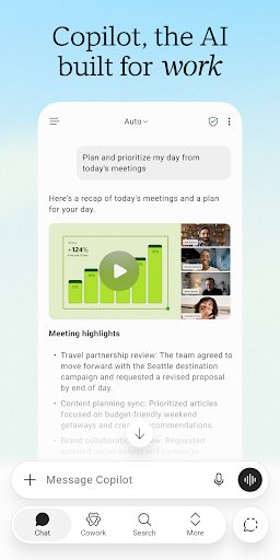 لقطة شاشة من تطبيق Microsoft Copilot