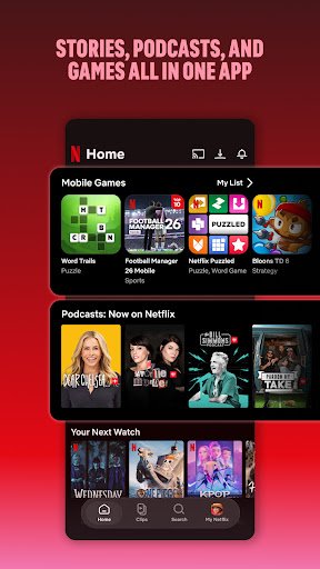 لقطة شاشة من تطبيق Netflix