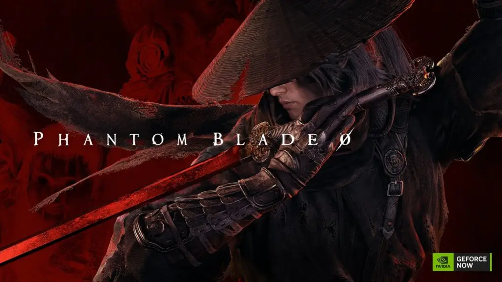 صورة ترويجية للعبة Phantom Blade Zero مع شعار GeForce NOW