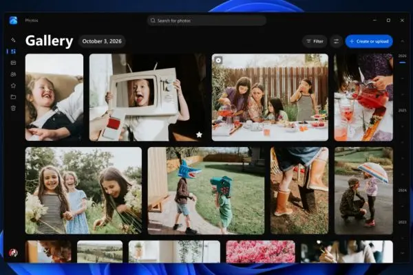لقطة شاشة لواجهة تطبيق الصور الجديد في Windows 11
