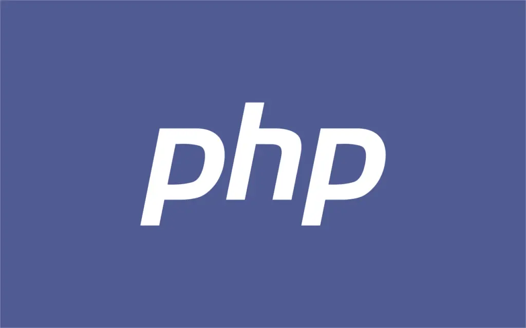 شعار لغة البرمجة PHP على خلفية زرقاء