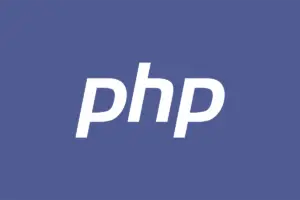 شعار لغة البرمجة PHP على خلفية زرقاء