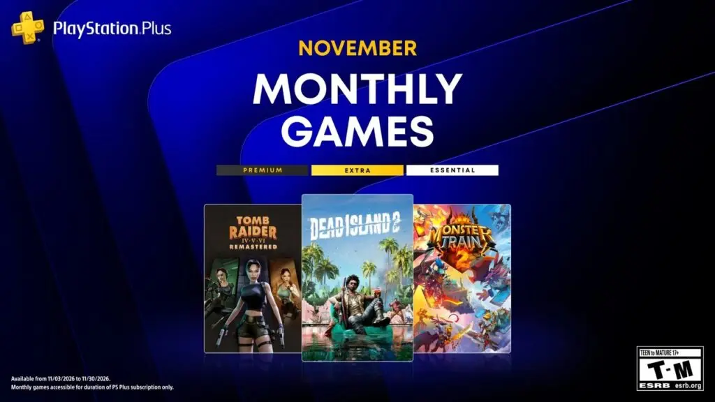 صورة رسمية تعلن عن ألعاب PlayStation Plus لشهر نوفمبر تشمل Dead Island 2 وTomb Raider