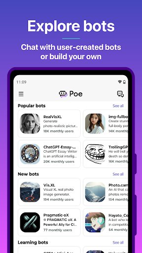 لقطة شاشة من تطبيق Poe