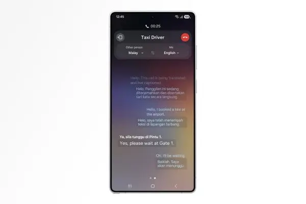ميزة الترجمة الفورية للذكاء الاصطناعي على هاتف Galaxy
