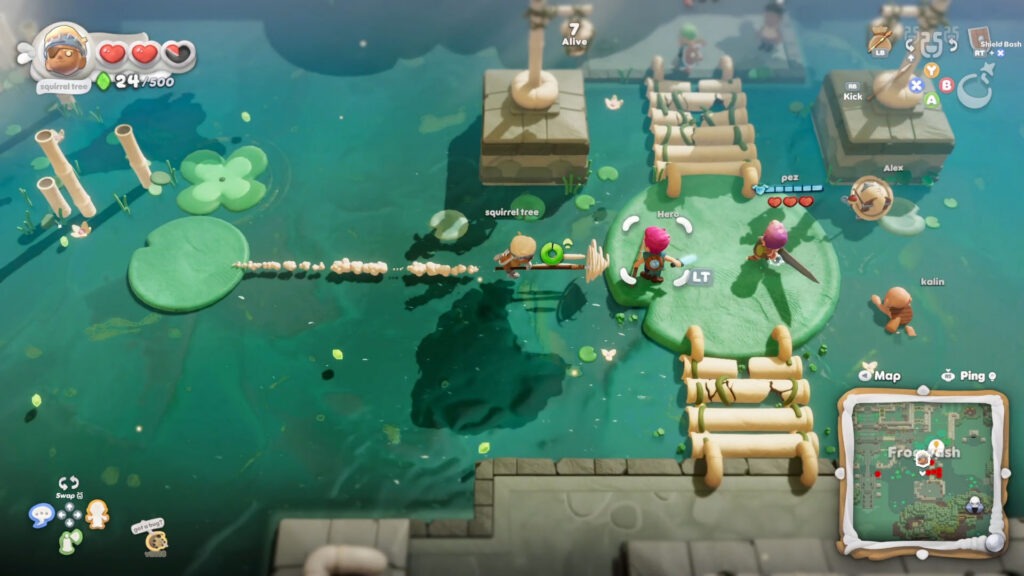 لقطة شاشة من داخل لعبة Scramble Knights Online توضح أسلوب اللعب
