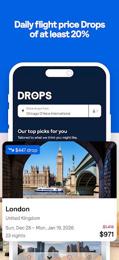 لقطة شاشة من تطبيق Skyscanner Flights Hotels Cars