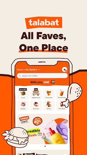 لقطة شاشة من تطبيق talabat