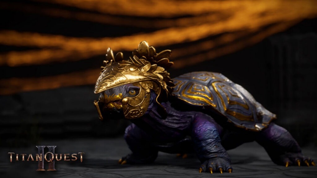 لقطة من لعبة Titan Quest II تظهر مخلوقاً أسطورياً