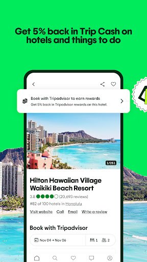 لقطة شاشة من تطبيق Tripadvisor