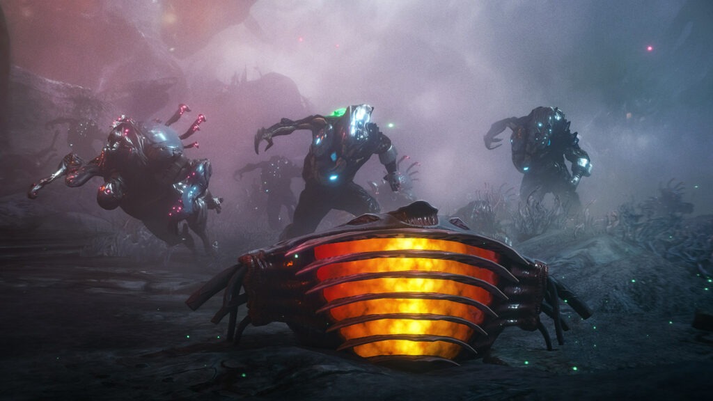 مشهد قتالي من داخل لعبة Warframe في نظام نجمي جديد