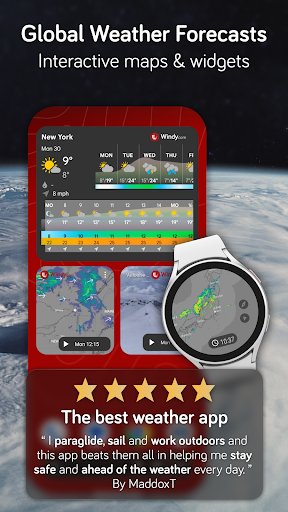 لقطة شاشة من تطبيق Windy.com